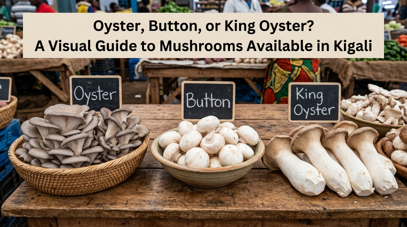 Types of Mushrooms in Kigali: Oyster, Button, King Oyster | Miru Mushrooms